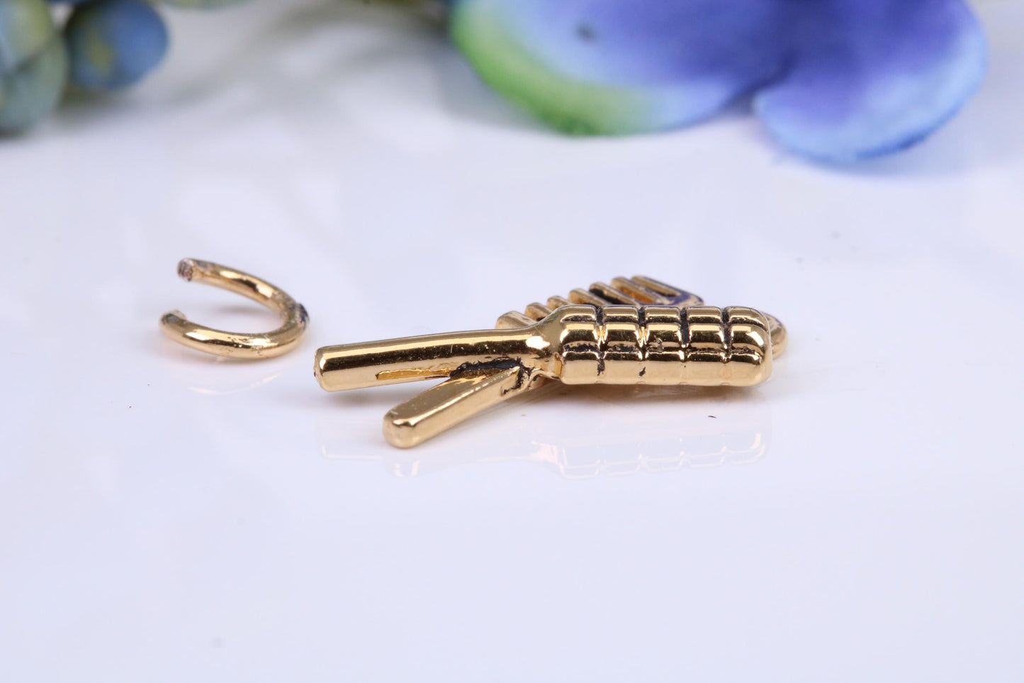 Comb and Hair Brush Charm, Traditional Charm, Made from Solid Cast Yellow Gold, British Hallmarked