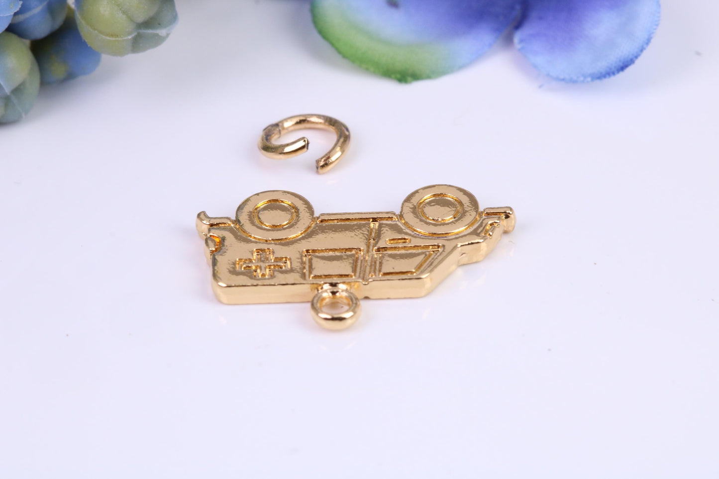 Ambulance Charm, Made from Solid Cast Yellow Gold, British Hallmarked