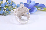 Large Double Headed Snake Ring, made from solid cast silver, British hallmarked