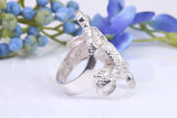 Large Double Headed Snake Ring, made from solid cast silver, British hallmarked