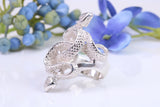 Large Double Headed Snake Ring, made from solid cast silver, British hallmarked