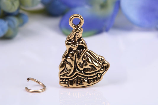 Princess Charm, Made from Solid Cast Yellow Gold, British Hallmarked