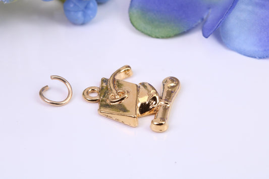 Mortar Hat, Graduation Hat Charm, Graduation Cap Charm, Charm, Made from your choice of Precious Metals, British Hallmarked