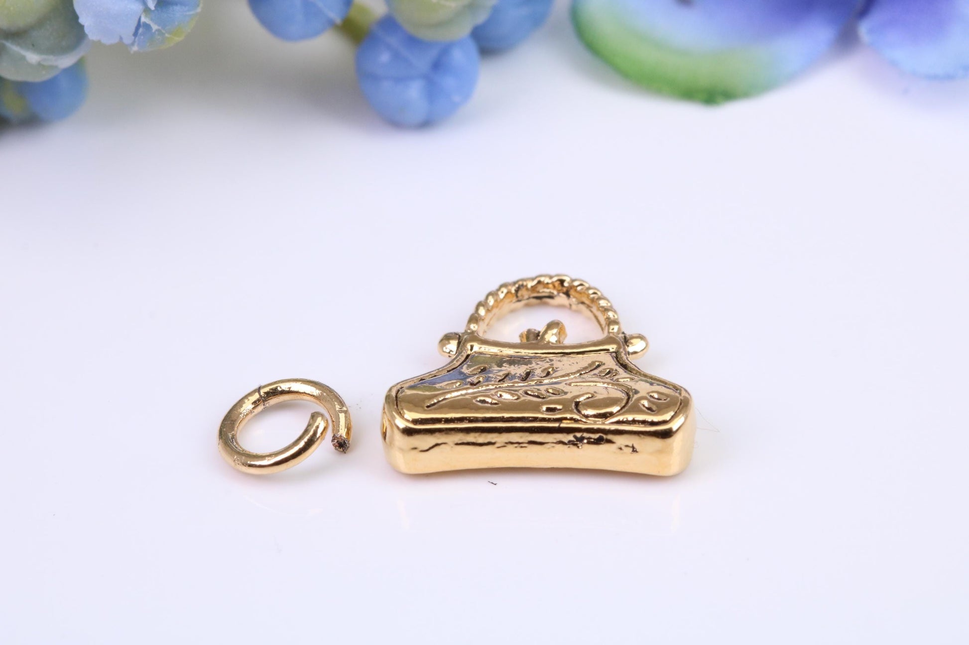 Handbag Charm, Traditional Charm, Made from Solid Cast Yellow Gold, British Hallmarked