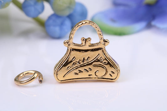 Handbag Charm, Traditional Charm, Made from Solid Cast Yellow Gold, British Hallmarked