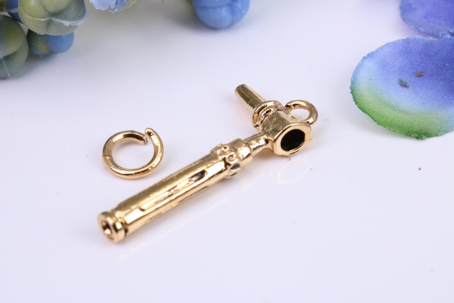 Ear Otoscope Charm, Made from Solid Cast Yellow Gold, British Hallmarked