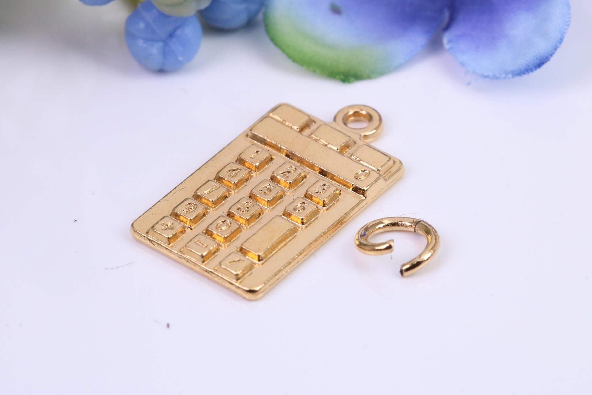 Calculator Charm, Made from Solid Cast Yellow Gold, British Hallmarked