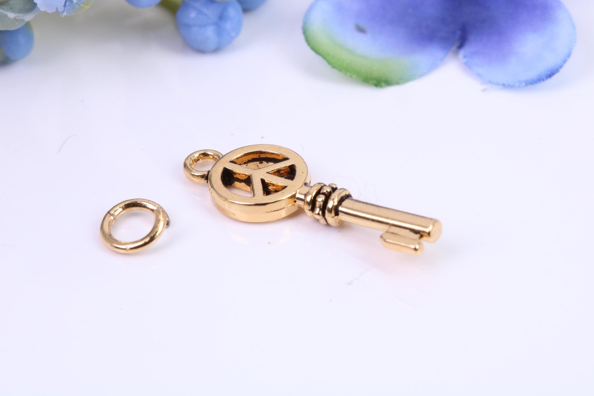 Key Charm, Made from Solid Cast Yellow Gold, British Hallmarked