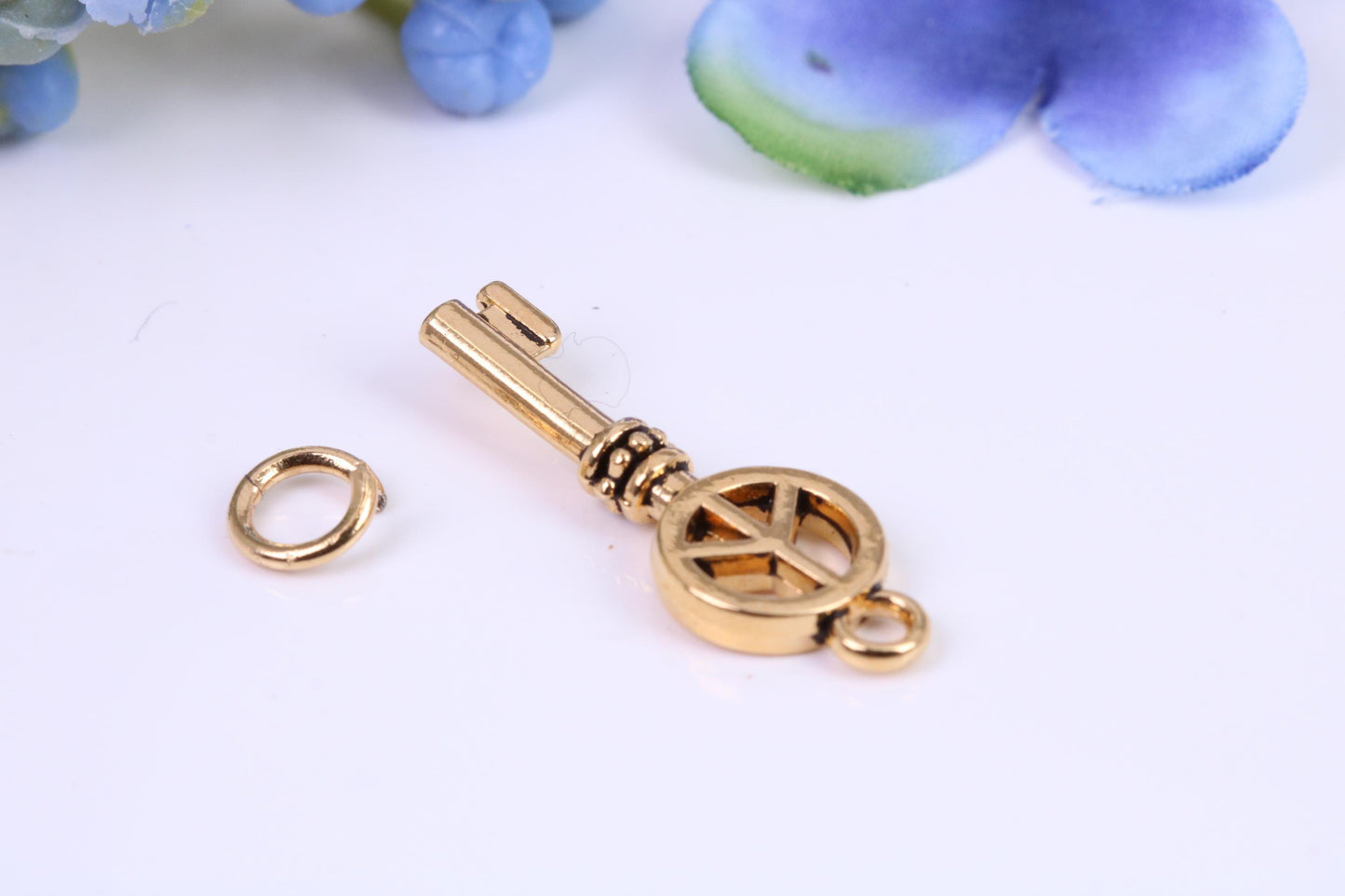 Key Charm, Made from Solid Cast Yellow Gold, British Hallmarked