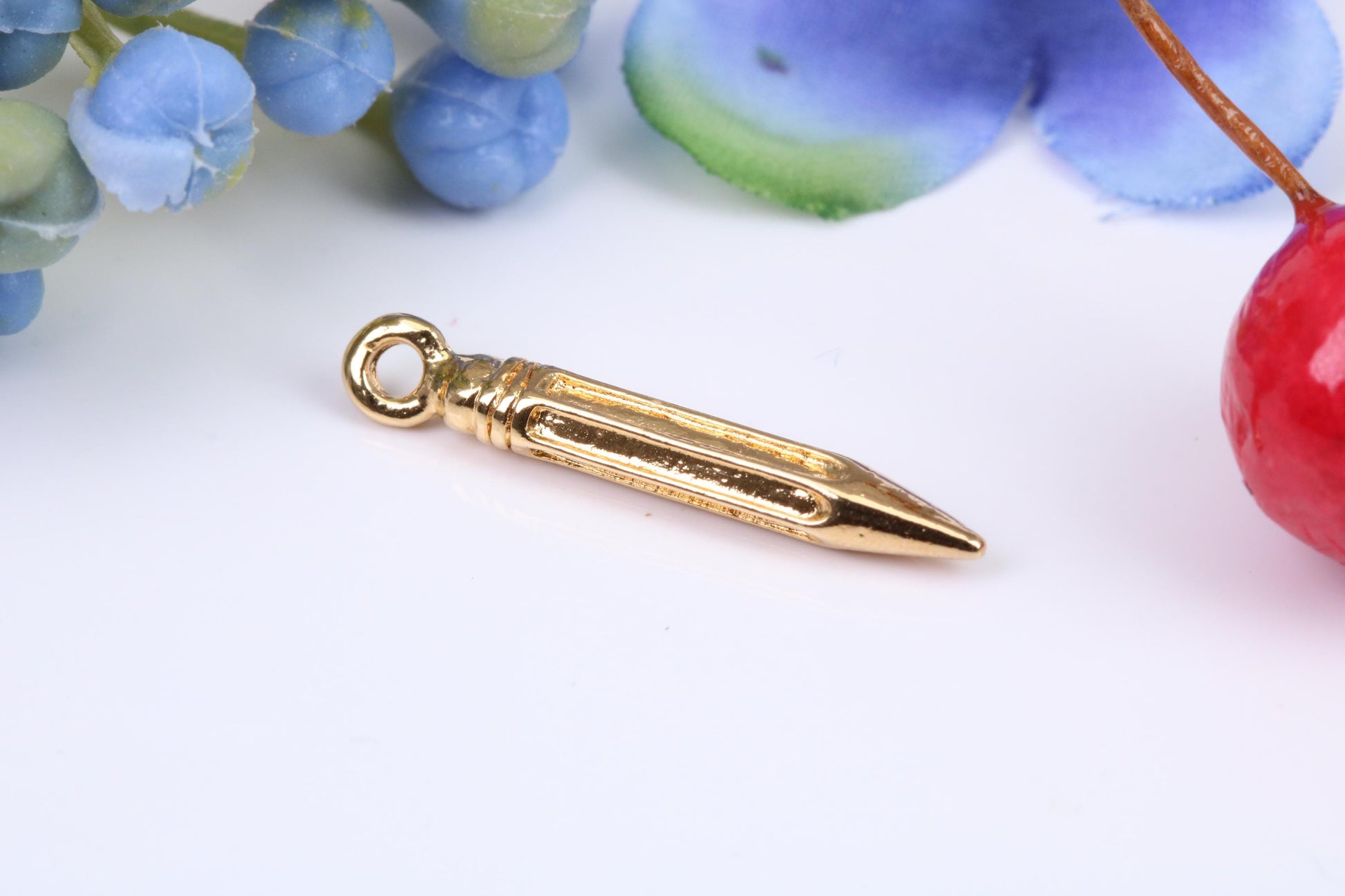 Centre Punch Tool Charm, Made from Solid Cast Yellow Gold, British Hallmarked