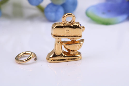 Food Mixer Charm, Made from Solid Cast Yellow Gold, British Hallmarked