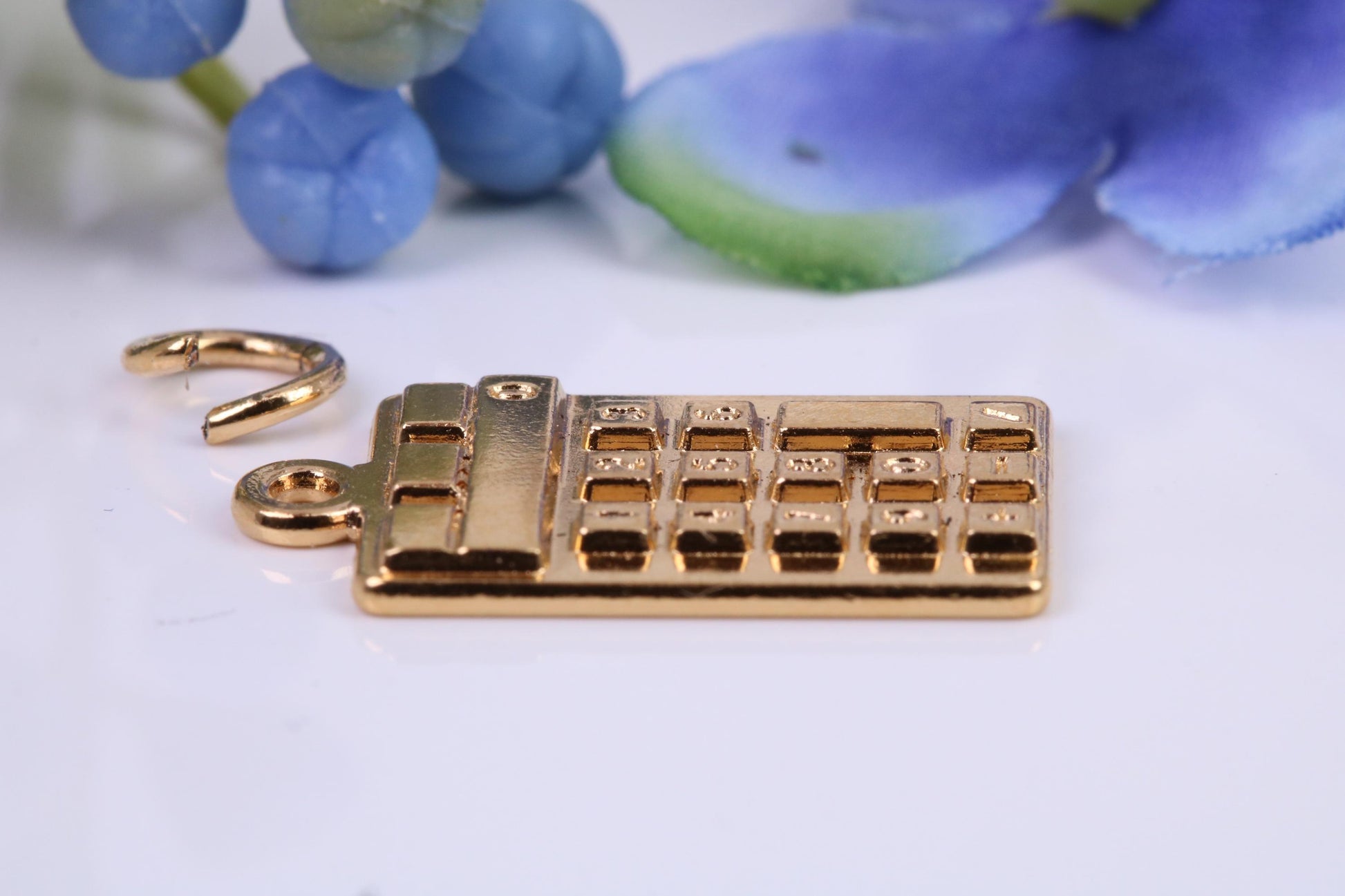 Calculator Charm, Made from Solid Cast Yellow Gold, British Hallmarked