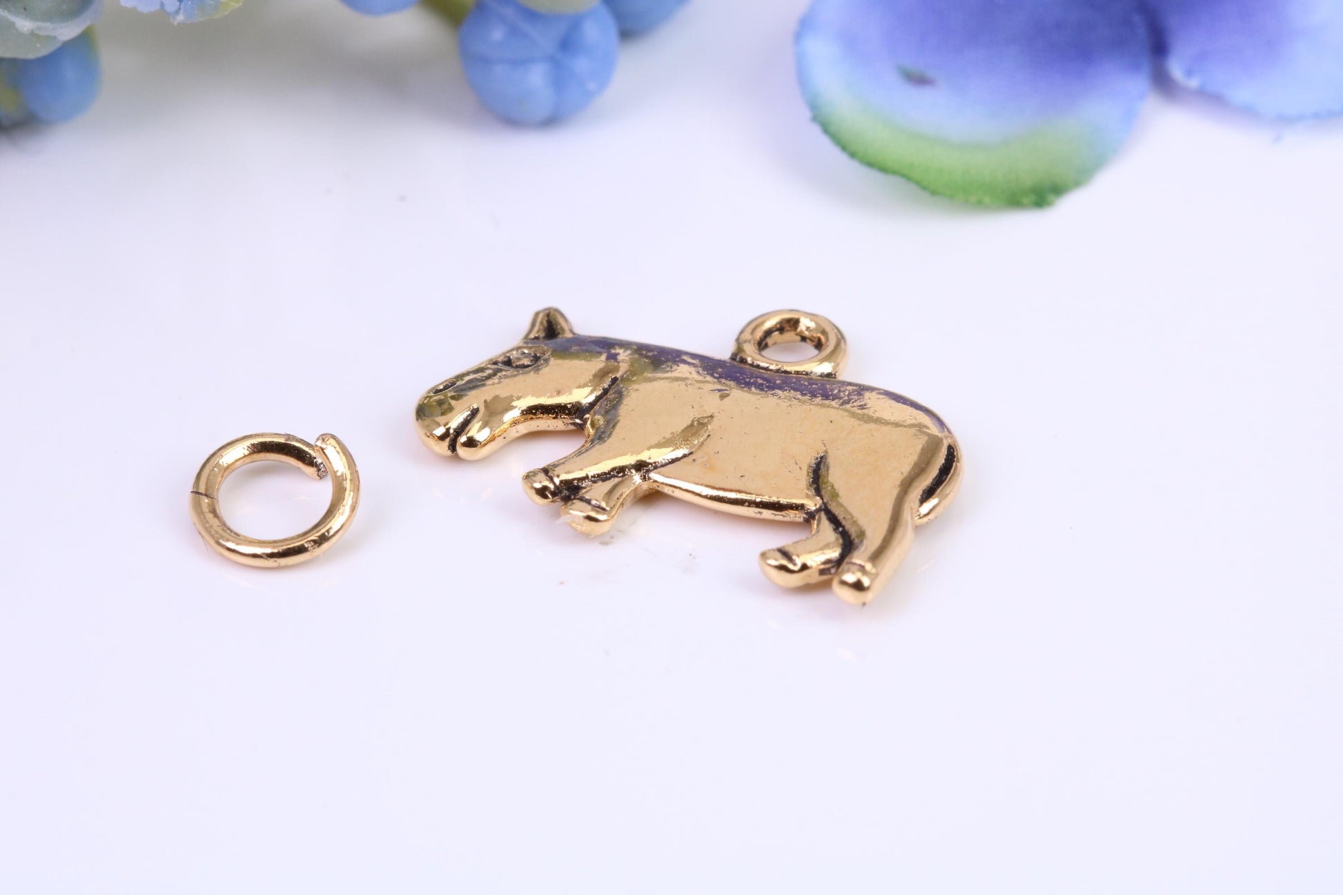 Hippopotamus Charm, Made from Solid Cast Yellow Gold, British Hallmarked