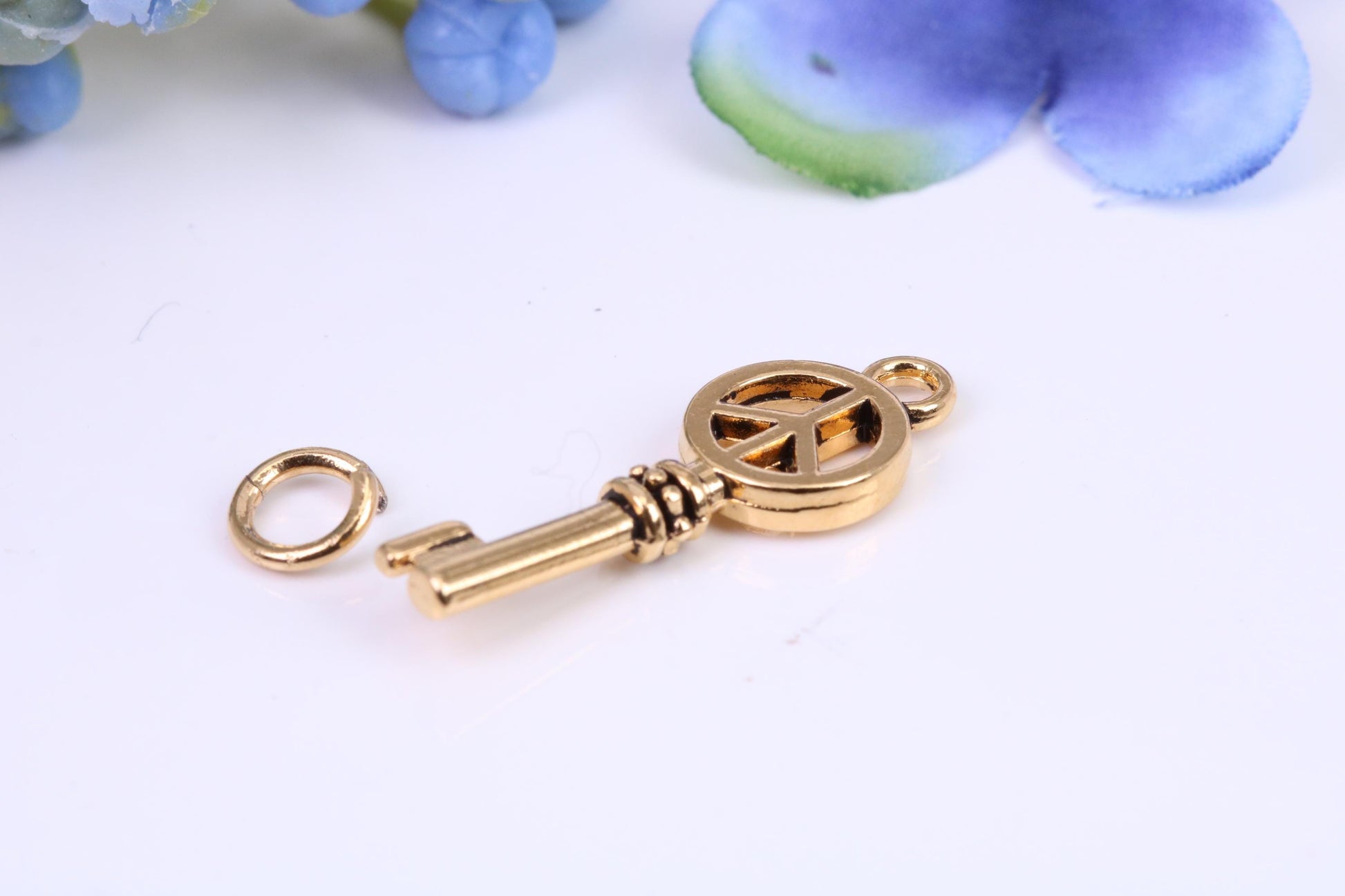 Key Charm, Made from Solid Cast Yellow Gold, British Hallmarked