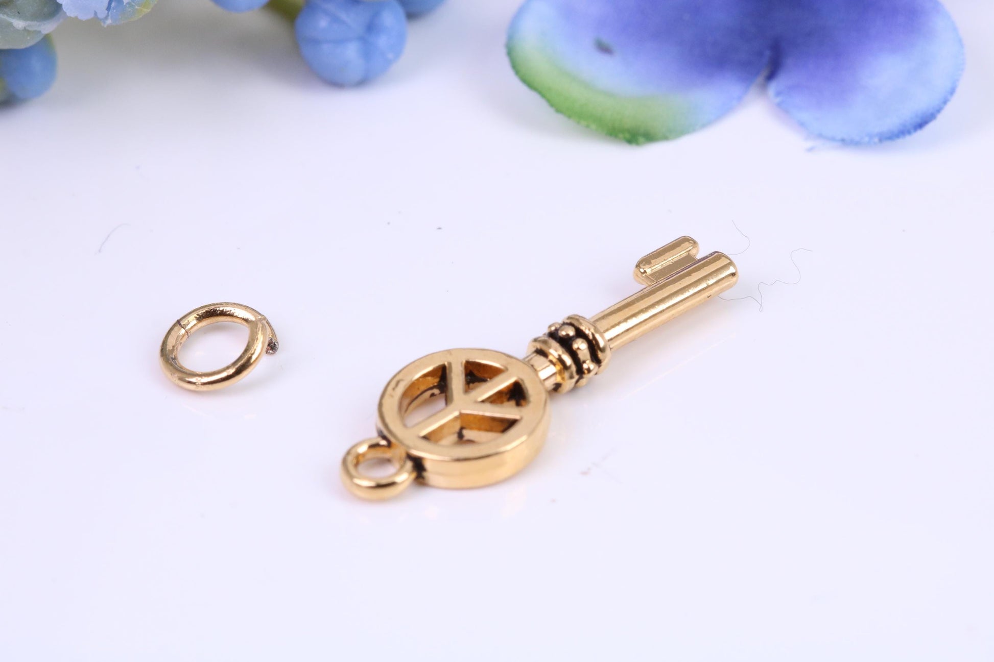 Key Charm, Made from Solid Cast Yellow Gold, British Hallmarked