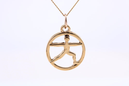 Yoga Necklace, Made from Solid Cast Yellow Gold, British Hallmarked