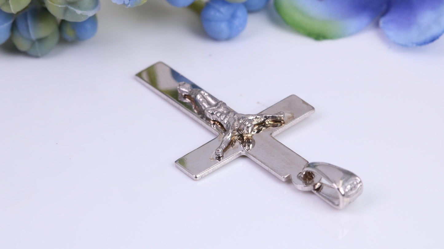 35 mm Long Crucifix, Made From Solid Cast Silver