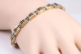 Steel Bike Chain Bracelet, Steel and Yellow Plated, Made from solid Steel, 8.50 Inches Long and 7 mm Wide