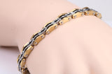 Steel Bike Chain Bracelet, Steel and Yellow Plated, Made from solid Steel, 8.50 Inches Long and 7 mm Wide