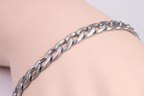 Flat Curb Link Steel Bracelet, Made from solid Steel, 8.50 Inches Long and 6 mm Wide