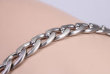 Flat Curb Link Steel Bracelet, Made from solid Steel, 8.50 Inches Long and 6 mm Wide