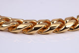 10 mm wide Diamond cut Curb Bracelet, Made from solid Steel, IP Gold Plated, measures 8.50 Inches Long and 10 mm Wide