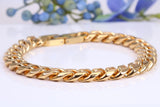 10 mm wide Diamond cut Curb Bracelet, Made from solid Steel, IP Gold Plated, measures 8.50 Inches Long and 10 mm Wide