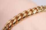 10 mm wide Diamond cut Curb Bracelet, Made from solid Steel, IP Gold Plated, measures 8.50 Inches Long and 10 mm Wide