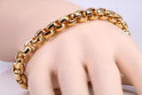 Cuban Steel Bracelet, Made from solid Steel, IP Gold Plated, measures 8.50 Inches Long and 8 mm Wide