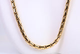 Cuban Chunky Steel Necklace, Made from solid Steel, IP Gold Plated, 5 mm Wide and available in two lengths, Gold Look for a Small Price