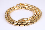 Cuban Chunky Steel Necklace, Made from solid Steel, IP Gold Plated, 5 mm Wide and available in two lengths, Gold Look for a Small Price