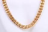 Very Chunky Curb Link Steel Necklace, Made from solid Steel, IP Gold Plated, 10 mm Wide and available in two lengths, Gold Look