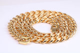 Very Chunky Curb Link Steel Necklace, Made from solid Steel, IP Gold Plated, 10 mm Wide and available in two lengths, Gold Look