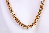 Very Chunky Cuban Steel Necklace, Made from solid Steel, IP Gold Plated, 8 mm Wide and available in two lengths, Gold Look for a Small Price