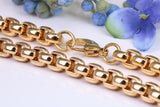Very Chunky Cuban Steel Necklace, Made from solid Steel, IP Gold Plated, 8 mm Wide and available in two lengths, Gold Look for a Small Price