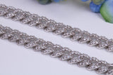 C Z set Curb Link Bracelet, AAA Graded C Z, Made from solid Sterling Silver, 8.50 Inches Long and 9 mm Wide, Length Adjustable