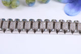 Gents Heavy Watch Strap Style Bracelet, AAA Graded C Z, Made from solid Sterling Silver, 8.50 Inches Long and 11 mm Wide, British Hallmarked