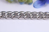 Gents Heavy Cuban Link Bracelet, AAA Graded C Z, Made from solid Sterling Silver, 8.50 Inches Long and 9 mm Wide, British Hallmarked