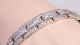 Gents Heavy C Z set Link Bracelet, Made from solid Sterling Silver, 8.50 Inches Long and 12 mm Wide, British Hallmarked