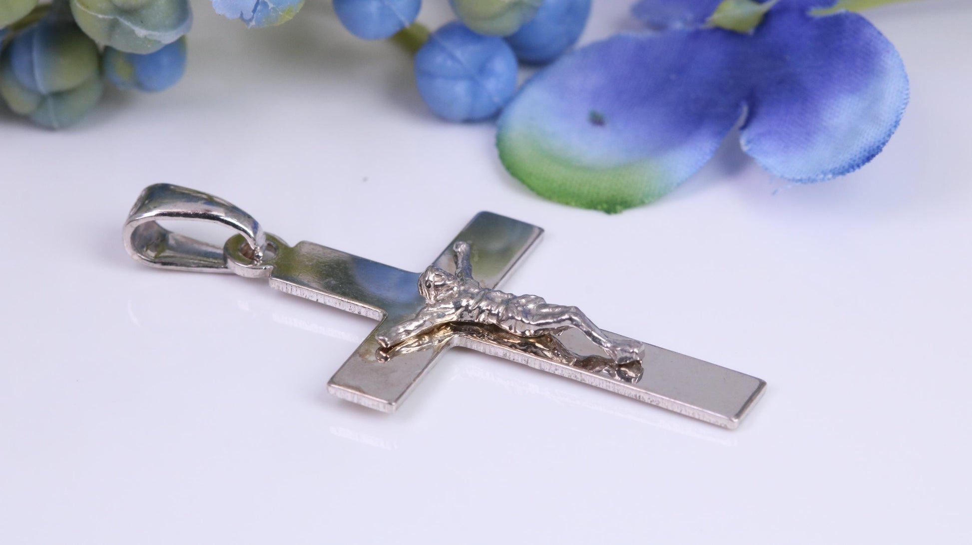 35 mm Long Crucifix, Made From Solid Cast Silver