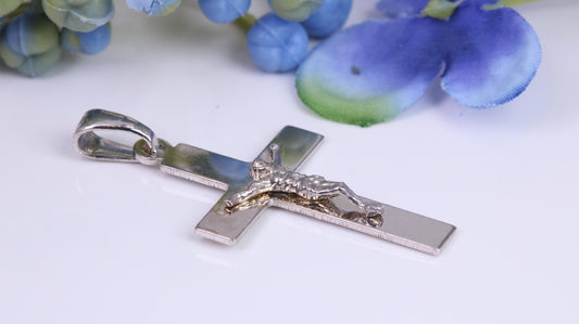 35 mm Long Crucifix, Made From Solid Cast Silver