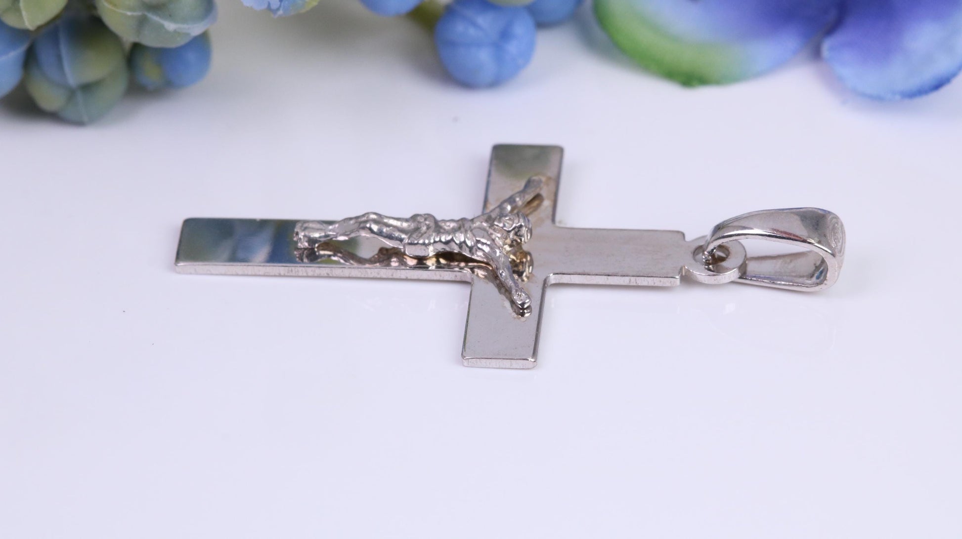 35 mm Long Crucifix, Made From Solid Cast Silver