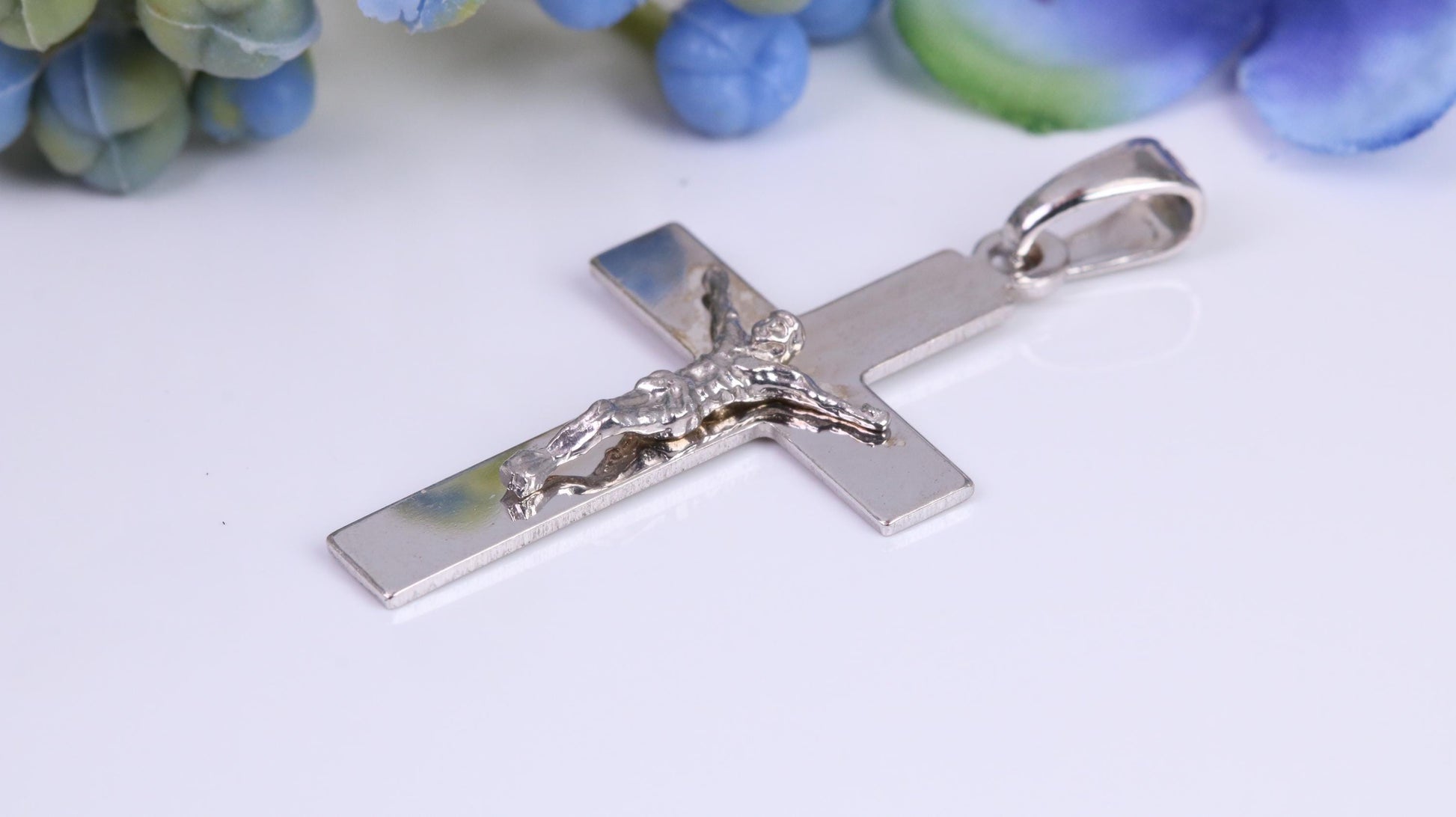 35 mm Long Crucifix, Made From Solid Cast Silver