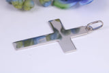 Simple Plain Polished Light Weight Cross, High Polished Finish, Made From Solid Cast Silver
