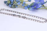 Diamond cut Flat Curb Link Bracelet, made from solid Sterling Silver, 8.50 Inches Long