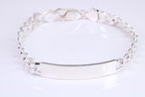Gents Diamond cut Curb Link Bracelet, Made from solid Sterling Silver, 8 Inches Long and 8 mm Wide, British Hallmarked