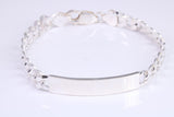 Gents Diamond cut Curb Link Bracelet, Made from solid Sterling Silver, 8 Inches Long and 8 mm Wide, British Hallmarked