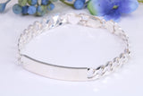 Gents Diamond cut Curb Link Bracelet, Made from solid Sterling Silver, 8 Inches Long and 8 mm Wide, British Hallmarked