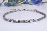Unisex Cuban Bracelet, made from solid Sterling Silver, 9 Inches Long x 4 mm wide, Length adjustable chain