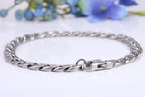 Flat Curb Link Steel Bracelet, Made from solid Steel, 8.50 Inches Long and 6 mm Wide